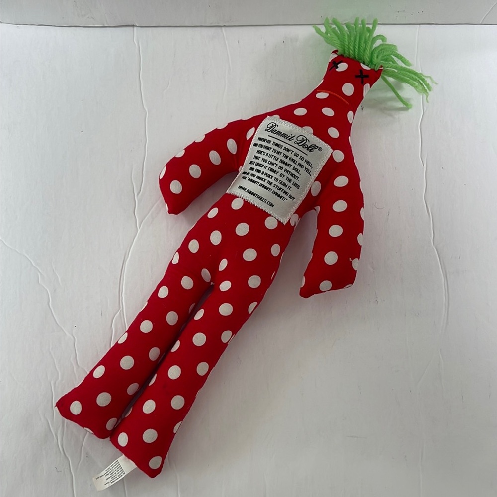 Dammit Doll Red Polka Dot Stress Doll